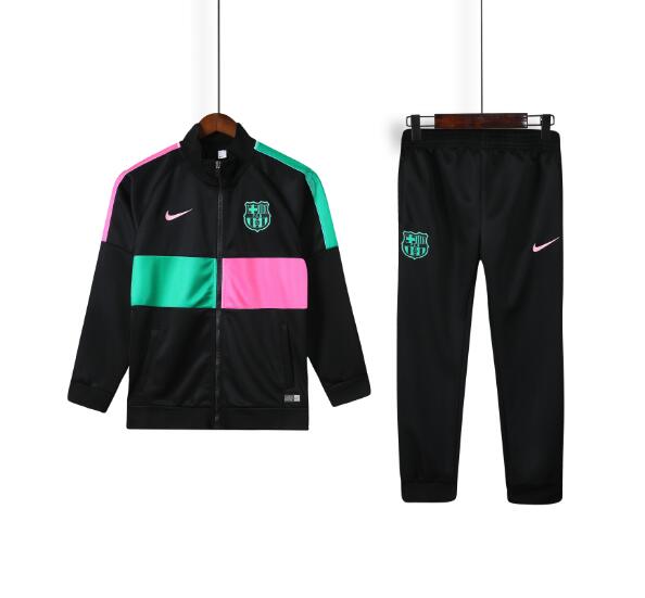 Kids Barcelona Black Mix Color Jacket and Pants Training Kits 2020/21